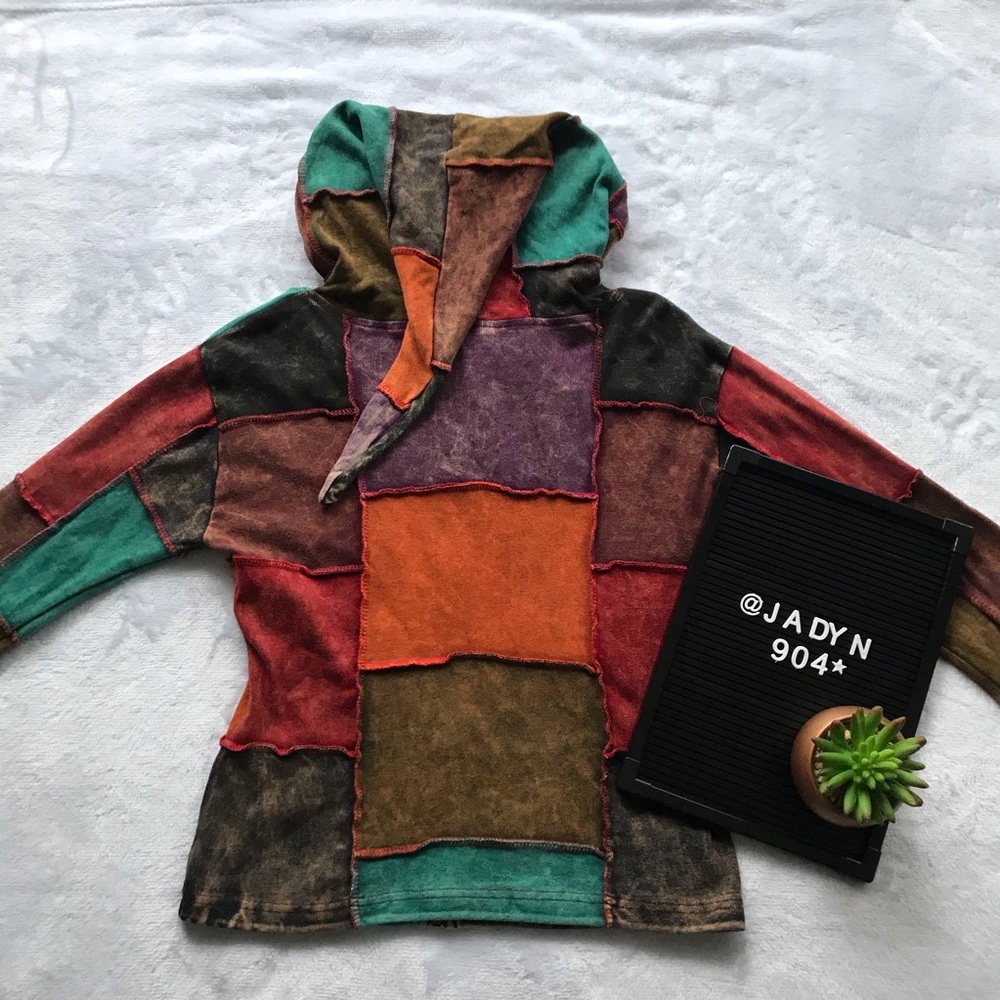 Vintage Patchwork Zip Up Hoodie - image 4